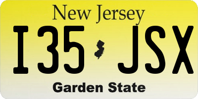 NJ license plate I35JSX