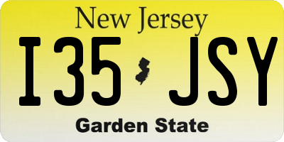 NJ license plate I35JSY