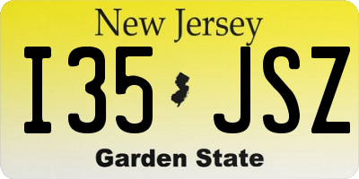 NJ license plate I35JSZ