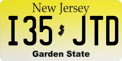 NJ license plate I35JTD