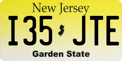 NJ license plate I35JTE