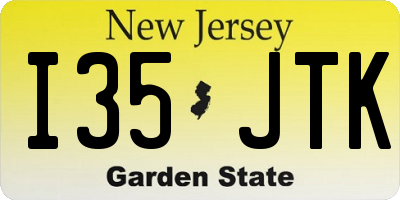 NJ license plate I35JTK