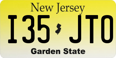 NJ license plate I35JTO
