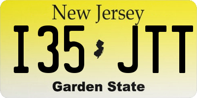 NJ license plate I35JTT