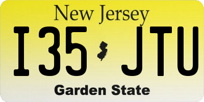 NJ license plate I35JTU