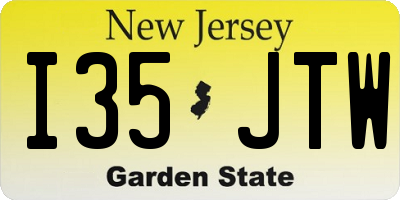NJ license plate I35JTW