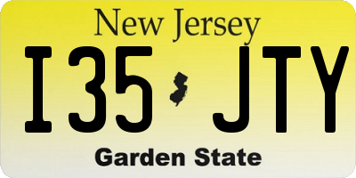 NJ license plate I35JTY