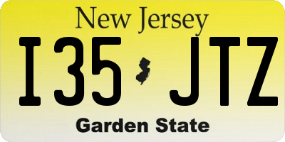 NJ license plate I35JTZ
