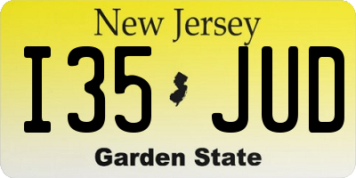 NJ license plate I35JUD
