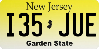 NJ license plate I35JUE