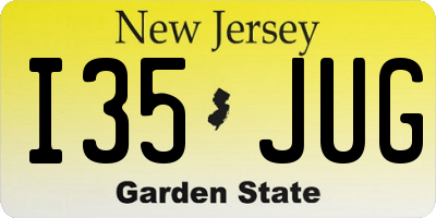 NJ license plate I35JUG