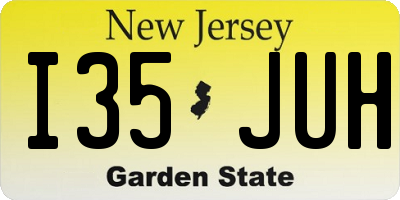 NJ license plate I35JUH