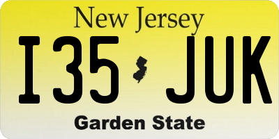 NJ license plate I35JUK