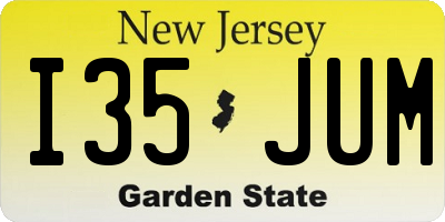NJ license plate I35JUM