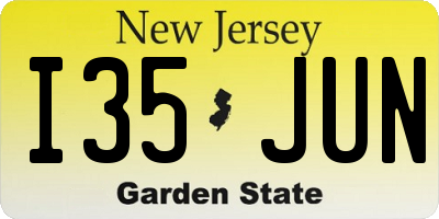 NJ license plate I35JUN