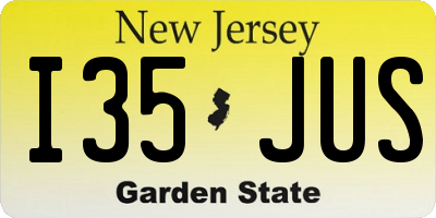 NJ license plate I35JUS