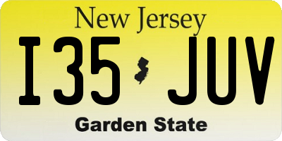 NJ license plate I35JUV