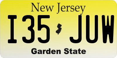 NJ license plate I35JUW