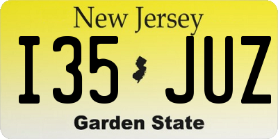 NJ license plate I35JUZ