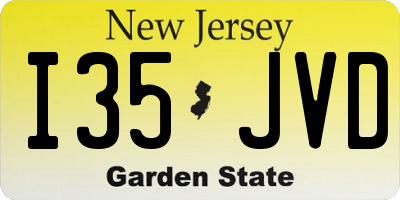 NJ license plate I35JVD