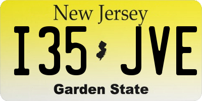 NJ license plate I35JVE