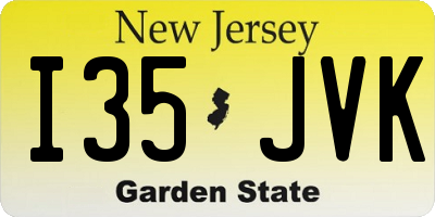 NJ license plate I35JVK