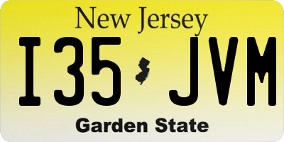 NJ license plate I35JVM