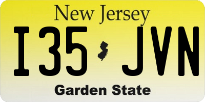 NJ license plate I35JVN