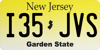 NJ license plate I35JVS