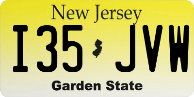 NJ license plate I35JVW