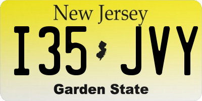 NJ license plate I35JVY