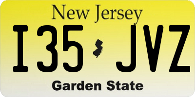 NJ license plate I35JVZ
