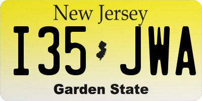 NJ license plate I35JWA