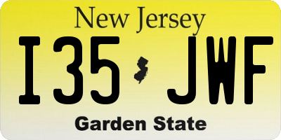 NJ license plate I35JWF