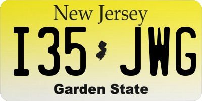 NJ license plate I35JWG