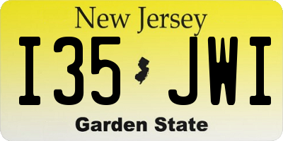 NJ license plate I35JWI