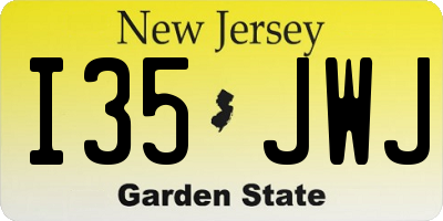 NJ license plate I35JWJ