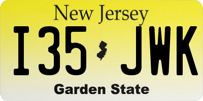 NJ license plate I35JWK