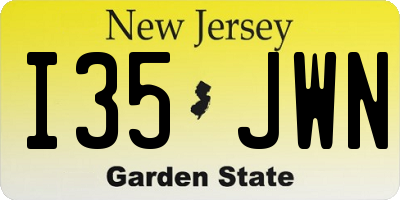 NJ license plate I35JWN