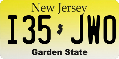 NJ license plate I35JWO