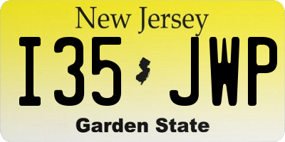 NJ license plate I35JWP