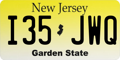 NJ license plate I35JWQ