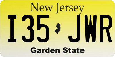 NJ license plate I35JWR