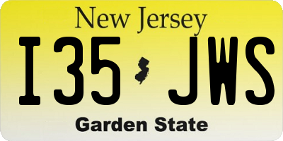 NJ license plate I35JWS