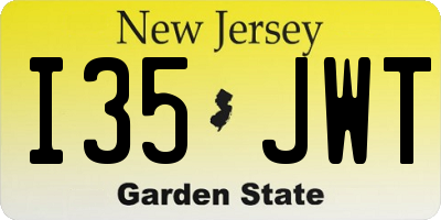 NJ license plate I35JWT