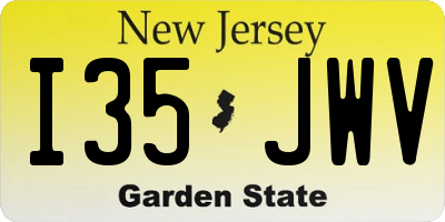 NJ license plate I35JWV