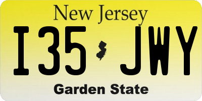 NJ license plate I35JWY