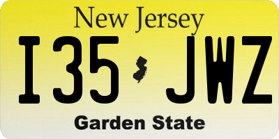 NJ license plate I35JWZ