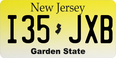 NJ license plate I35JXB
