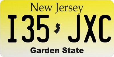 NJ license plate I35JXC